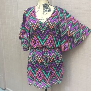 Sz M Yetts Los Angeles Multicolor Mini Dress EUC